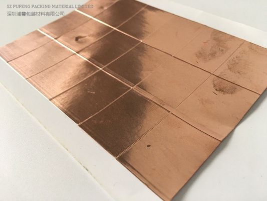 comprar 0.06m m autos-adhesivo cinta de la hoja del cobre del SGS de 60 micrones con el pegamento no conductor fabricación en línea