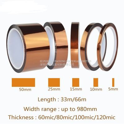 comprar La cinta de la película del Polyimide de Kapton doble de 30 micrones echó a un lado cinta del Esd de la cinta de Kapton fabricación en línea