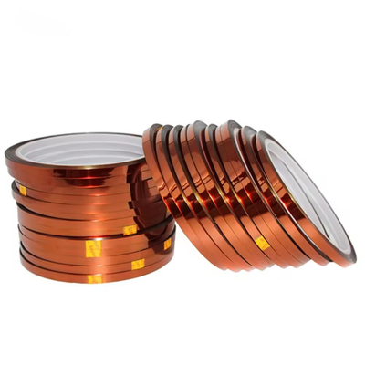 19N/25mm Resistencia a la tracción Cinta de poliamida Kapton 0,05mm Silicona Adhesivo de color ámbar