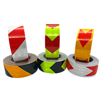 Cintas de PVC con alta reflectividad con prisma de flecha, pegatinas reflectantes para camiones